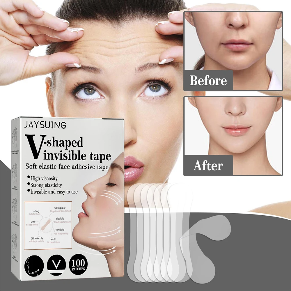 V-Shaped stiker adesivi invisibili per lifting viso 100 pz image 4