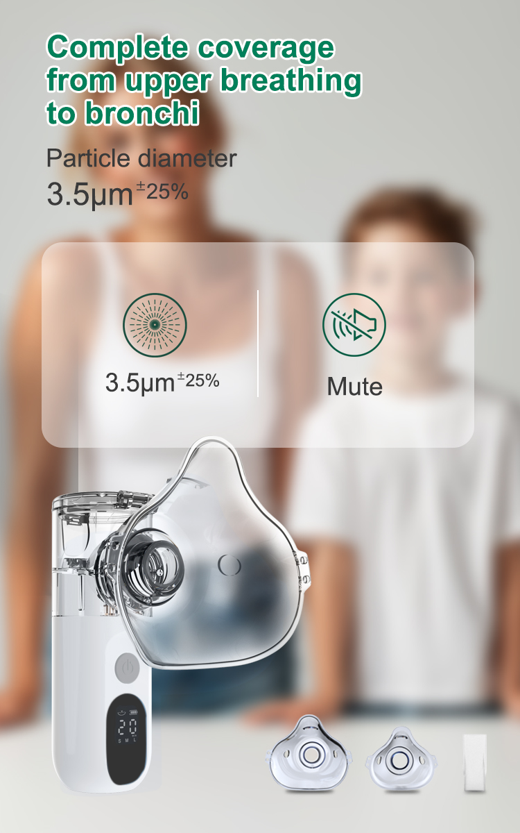 Nebulizzatore portatile ricaricabile ad ultrasuoni, regolabile - Medical Net Store
