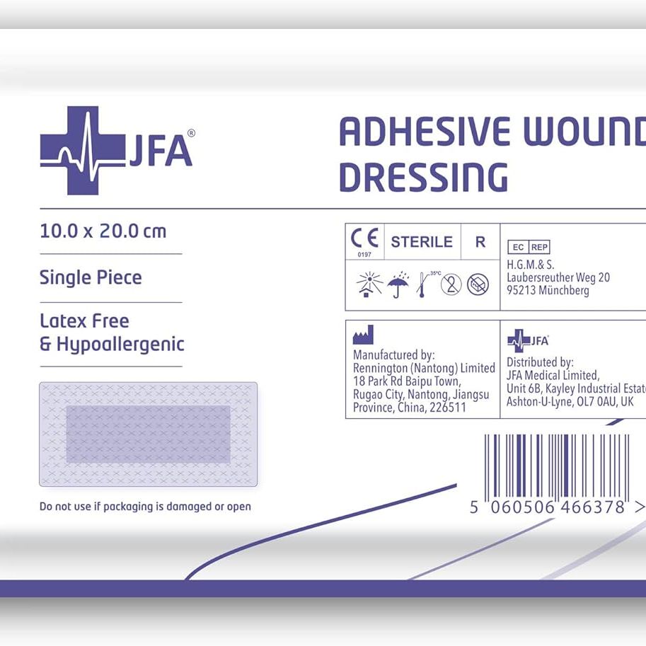 Medicazioni adesive sterili per tagli e ferite, ulcere diabetiche e venose 10x20 image 1