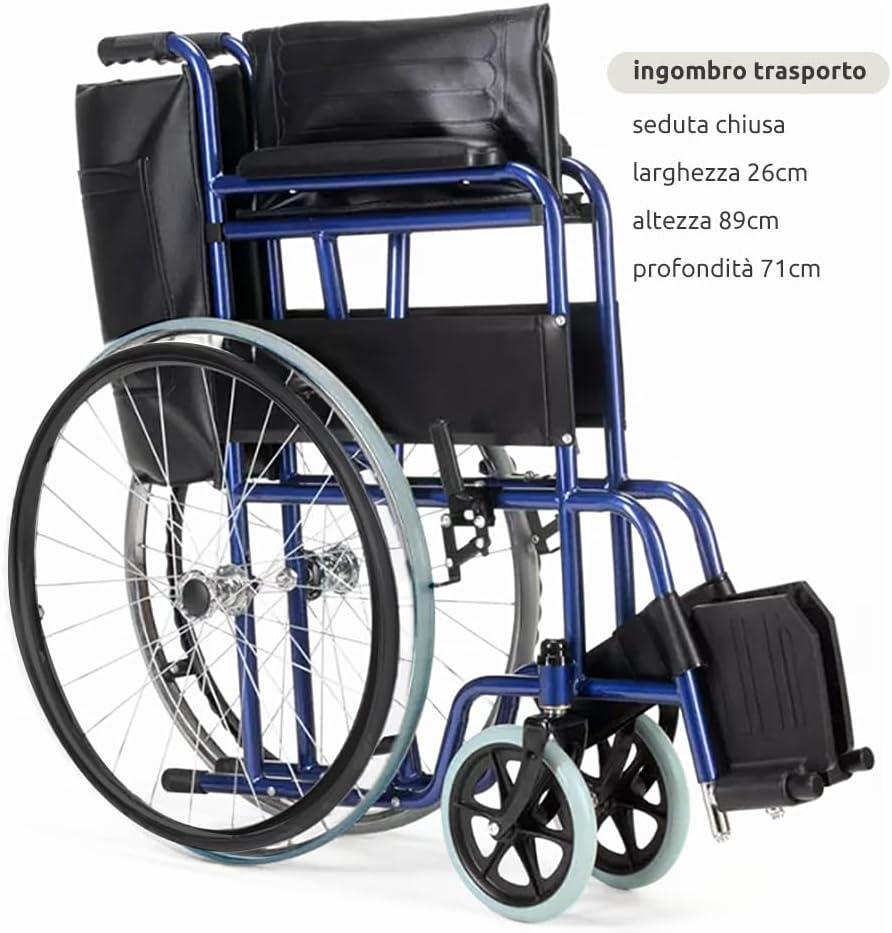 Sedia a Rotelle pieghevole leggera ad autospinta per disabili ed anziani GOVITA image 3