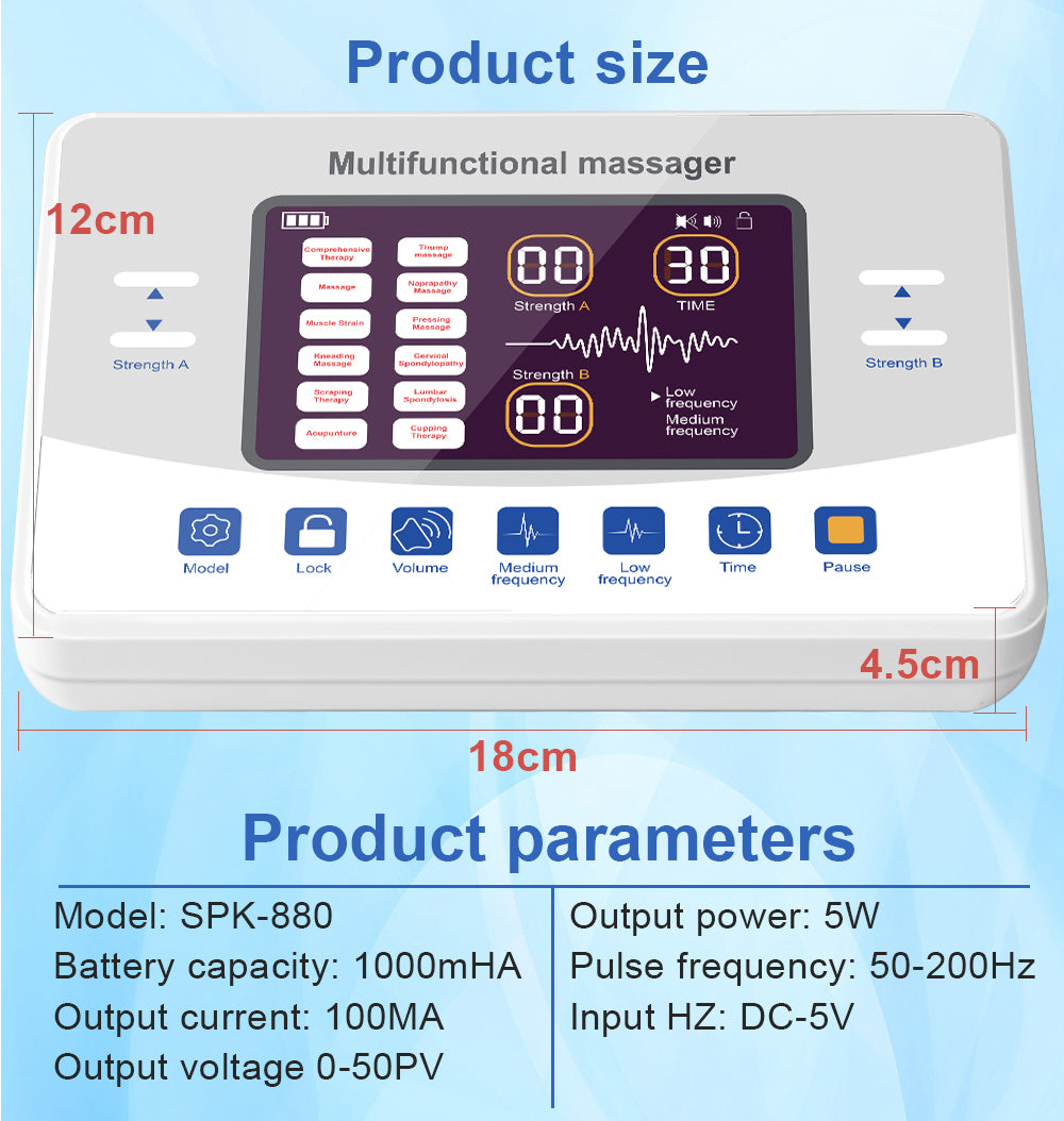 Dispositivo TENS e EMS per terapia a bassa frequenza 12 modalità image 5