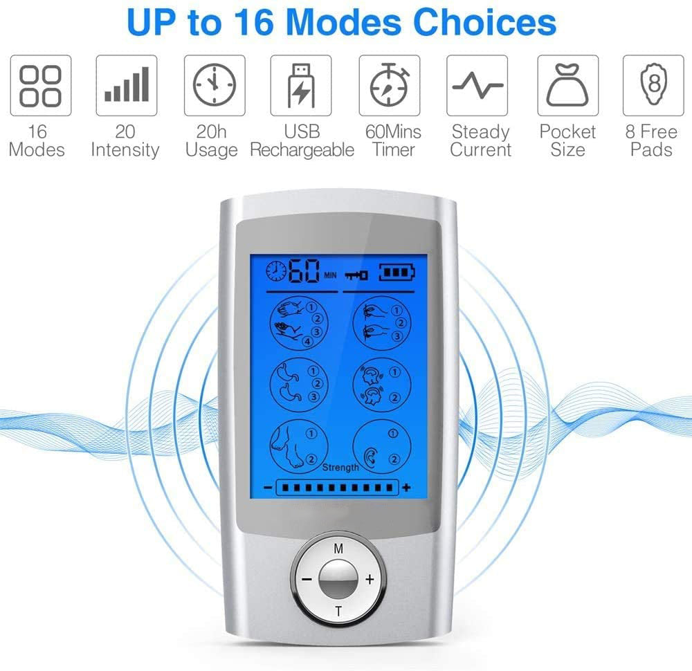 Stimolatore Tens Ems a 16 modalita' doppio canale image 3