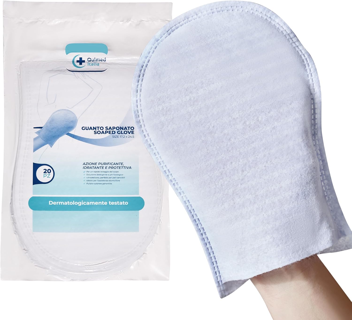 Manopole Saponate Monouso con detergente a pH fisiologico super delicato 100 pe image 0