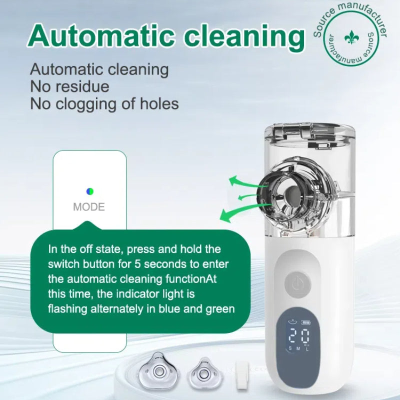 Nebulizzatore portatile ricaricabile ad ultrasuoni, regolabile - Medical Net Store