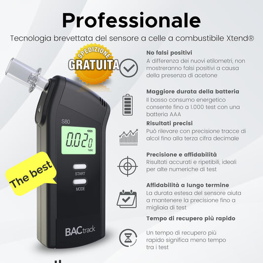 BACtrack Etilometro S80 Professionale Approvato DOT & NHTSA image 0