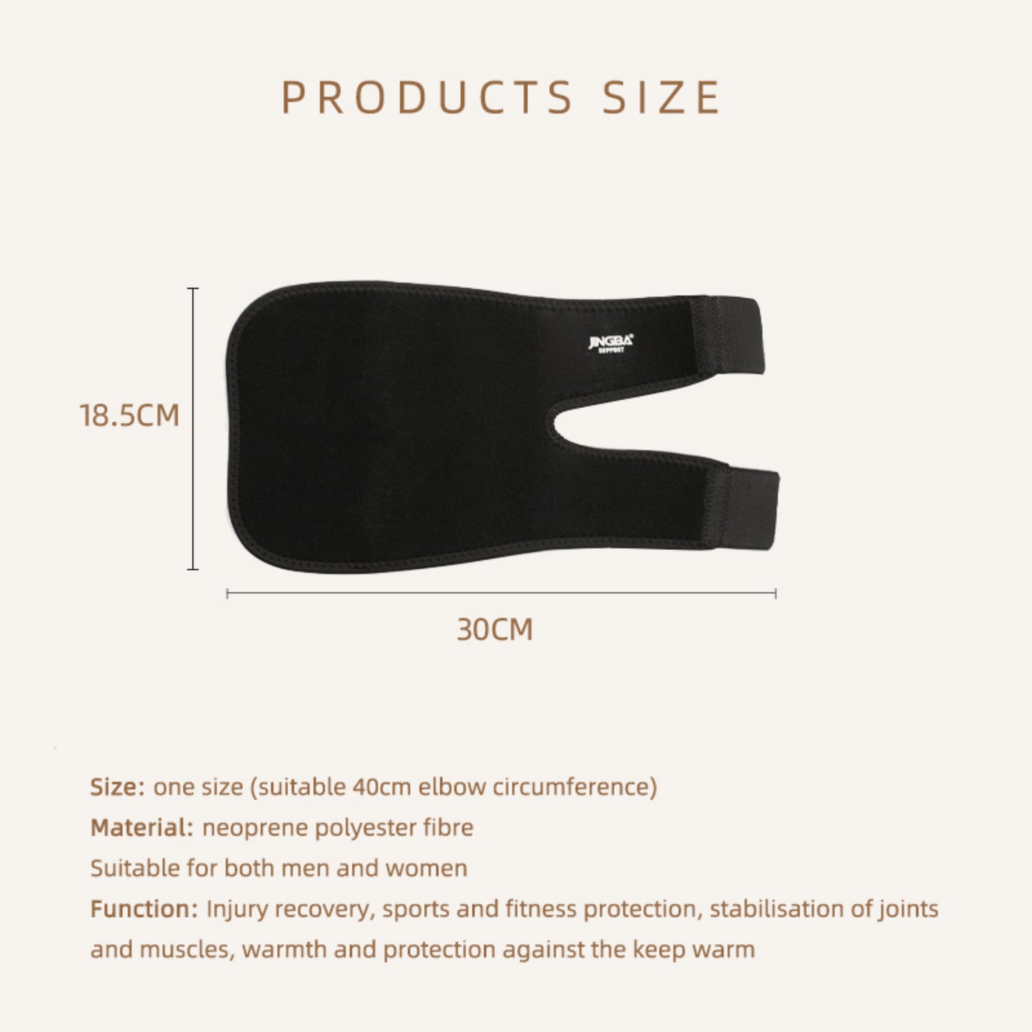 JINGBA Tutore di supporto per gomito in Neoprene regolabile - Medical Net Store