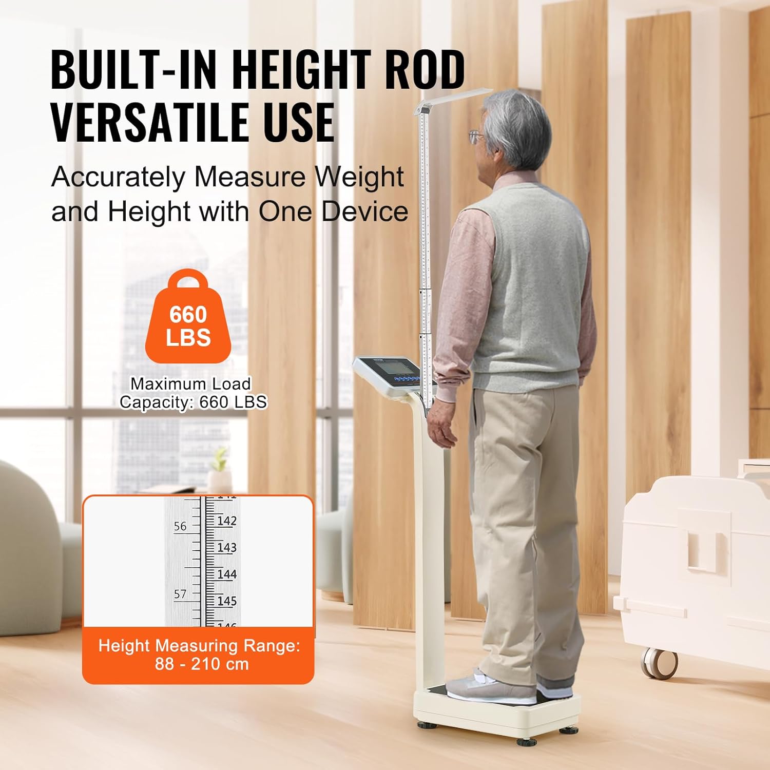 VEVOR Bilancia Digitale Medica, Bilancia Professionale per Medici Peso Altezza, - Medical Net Store