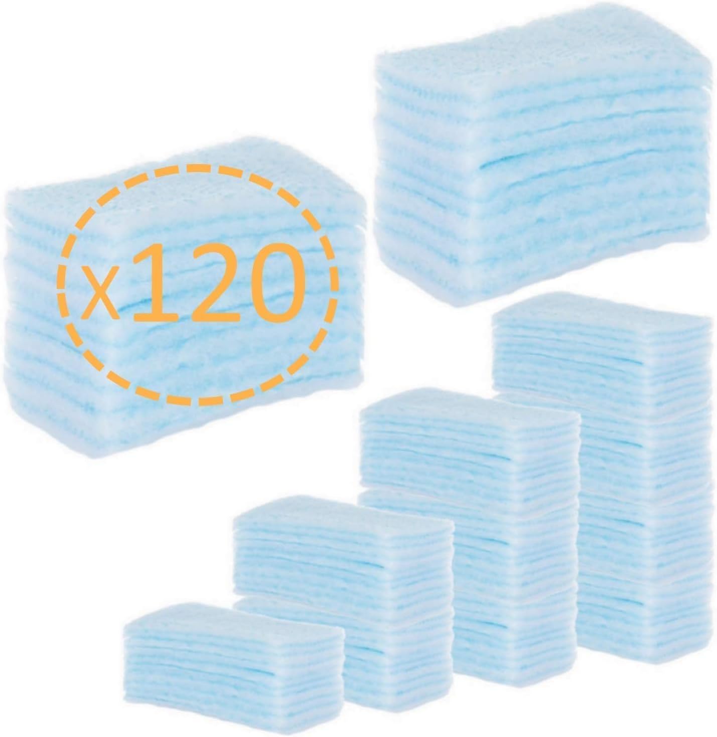 120 SPUGNETTE SAPONATE MONOUSO, bambini e adulti Anziani con pH Neutro - Medical Net Store