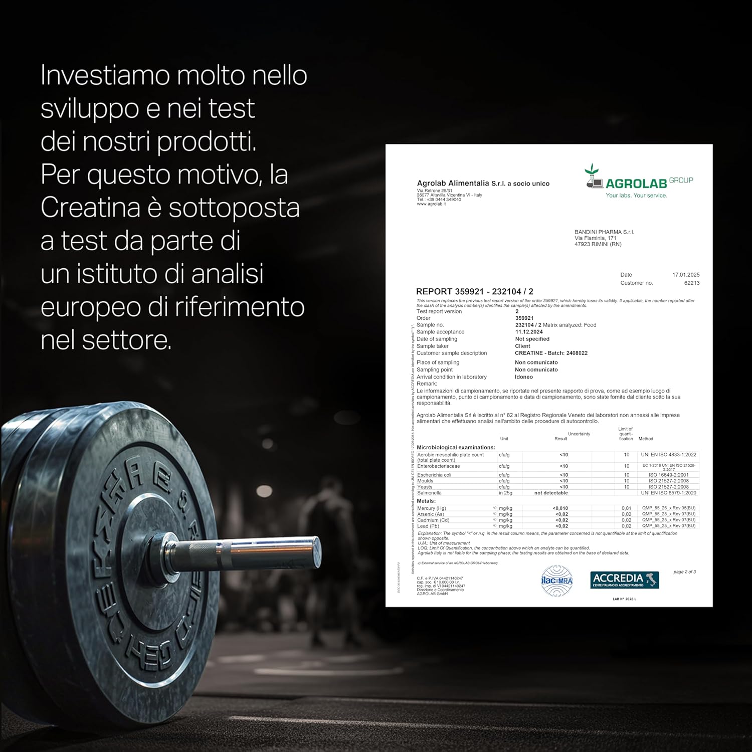 Bandini® Creatina Monoidrata in Polvere Pura al 100% - Integratore per Allenamento, Sport, Palestra e Pre Workout - Include Dosatore - 100% Vegan - A base di Creatine Monoidrato
