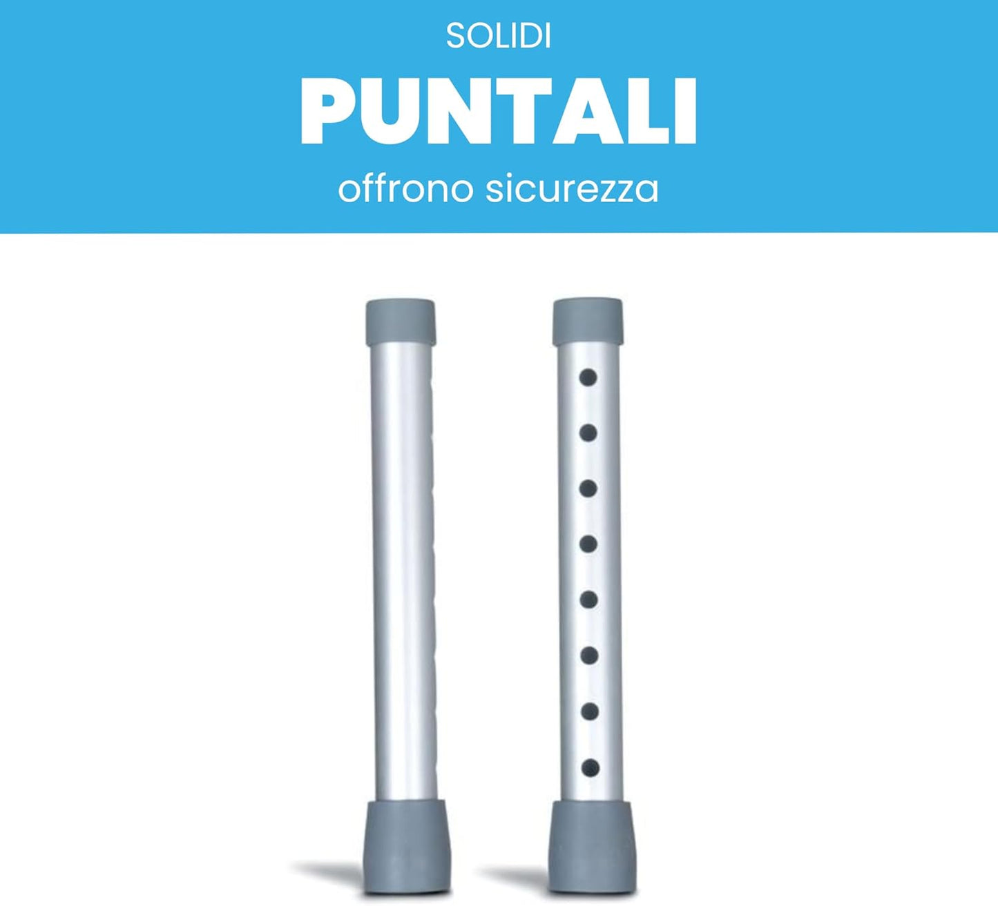Deambulatore pieghevole, regolabile in altezza con 2 ruote piroettanti e 2 punt - Medical Net Store