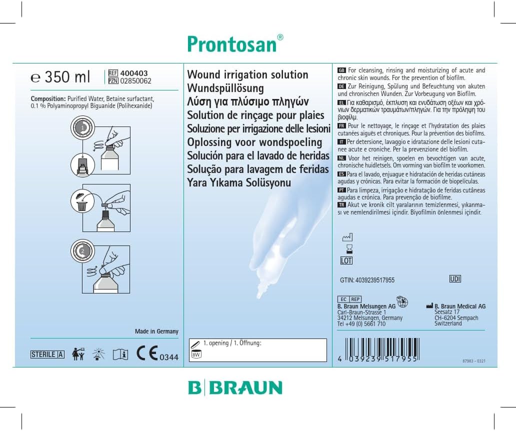Prontosan - Soluzione per l'irrigazione delle ferite, 350 ml - Medical Net Store