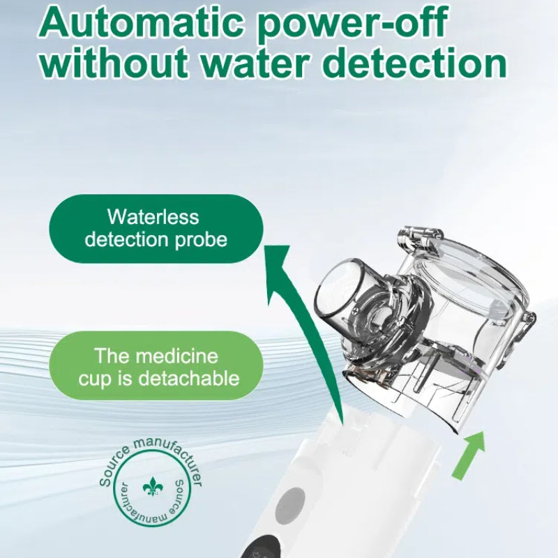 Nebulizzatore portatile ricaricabile ad ultrasuoni, regolabile - Medical Net Store