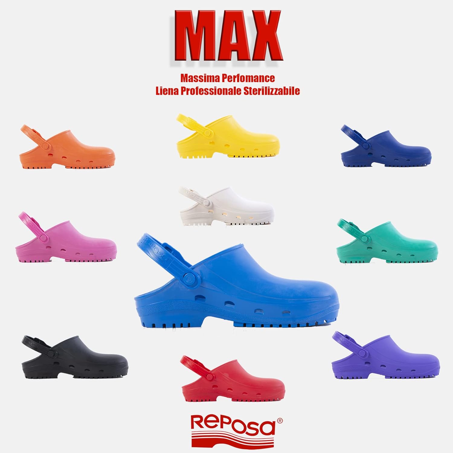 REPOSA Zoccoli Sanitari Modello Max, Zoccolo Professionale con Laccetto e Suola image 12