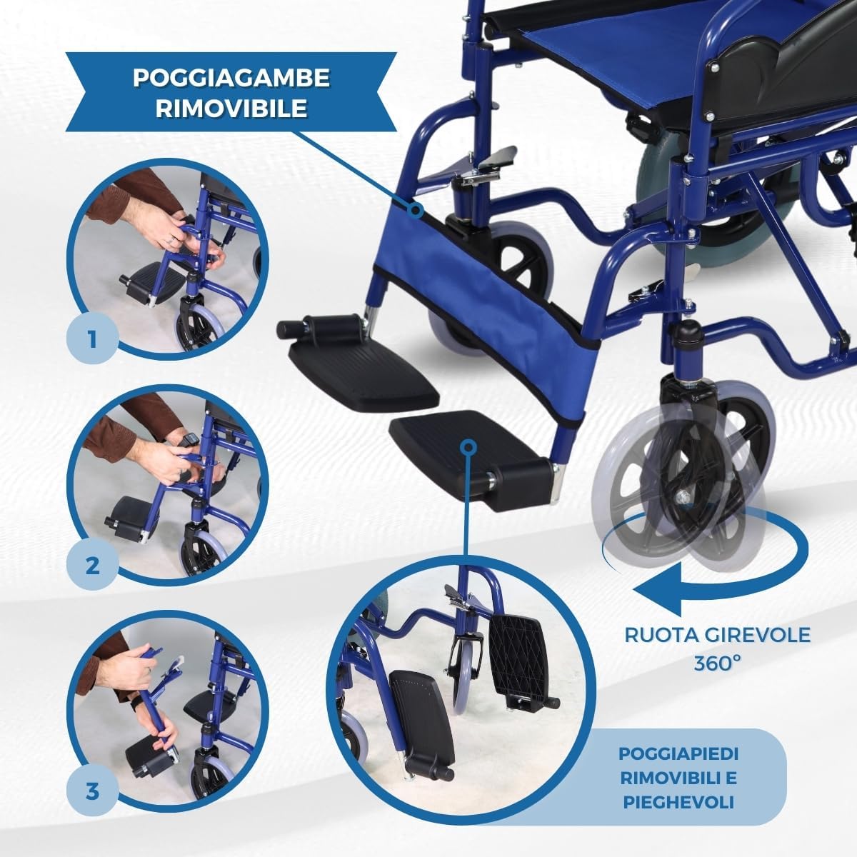 Mobiclinic®, Carrozzina comoda pieghevole,  freni di stazionamento image 5